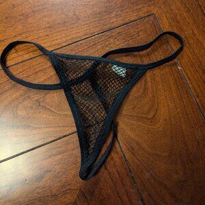 Black Fishnet Thong Medium